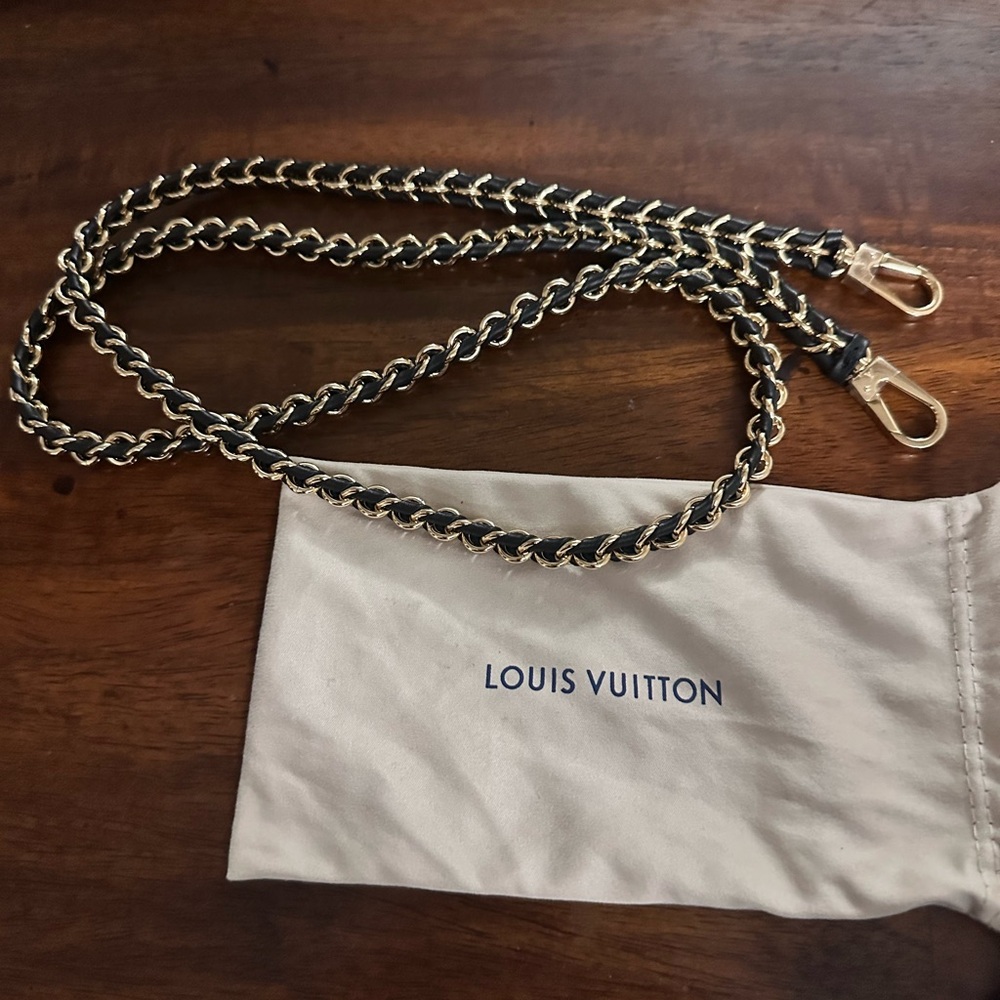 Louis Vuitton Gold and Black Braided Chain-Like New